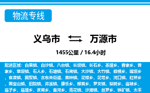 義烏市到萬(wàn)源市物流專線-義烏市至萬(wàn)源市貨運(yùn)公司