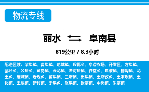 麗水到阜南縣物流專(zhuān)線(xiàn)-麗水至阜南縣貨運(yùn)公司