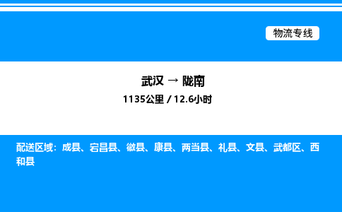 武漢到隴南物流專(zhuān)線(xiàn)-武漢至隴南貨運(yùn)公司