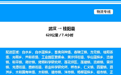 武漢到桂陽縣物流專線-武漢至桂陽縣貨運公司