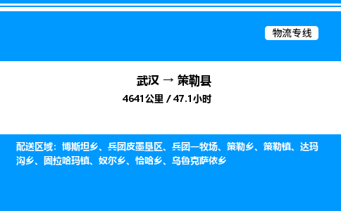 武漢到策勒縣物流專(zhuān)線-武漢至策勒縣貨運(yùn)公司