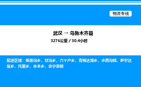 武漢到烏魯木齊縣物流專線-武漢至烏魯木齊縣貨運(yùn)公司